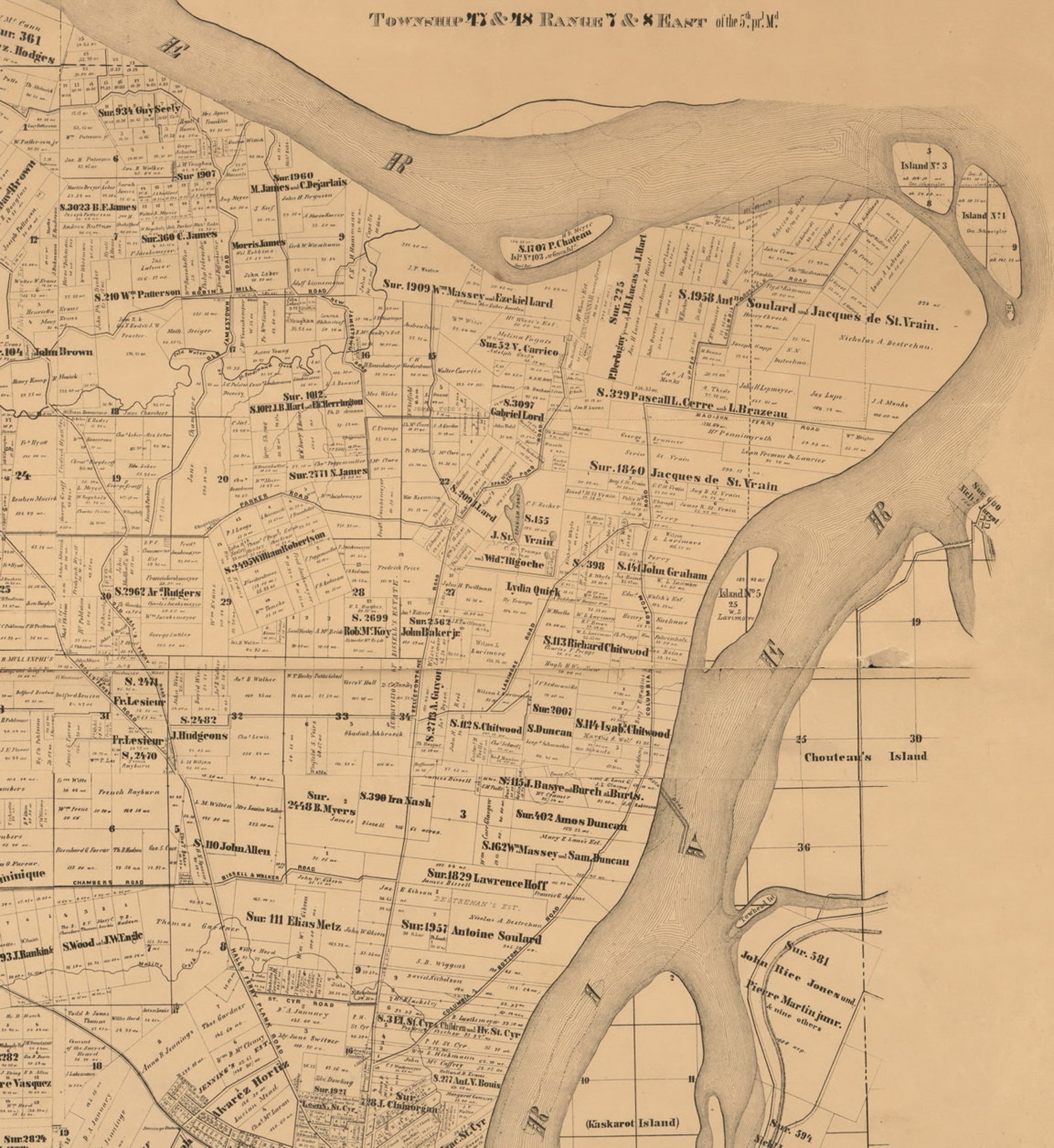 St Louis County Missouri Ca. 1910 Old Wall Map With Etsy