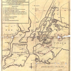 Military Map New York City Area 1776   Long Island - Bowles -  Reprint NYC area