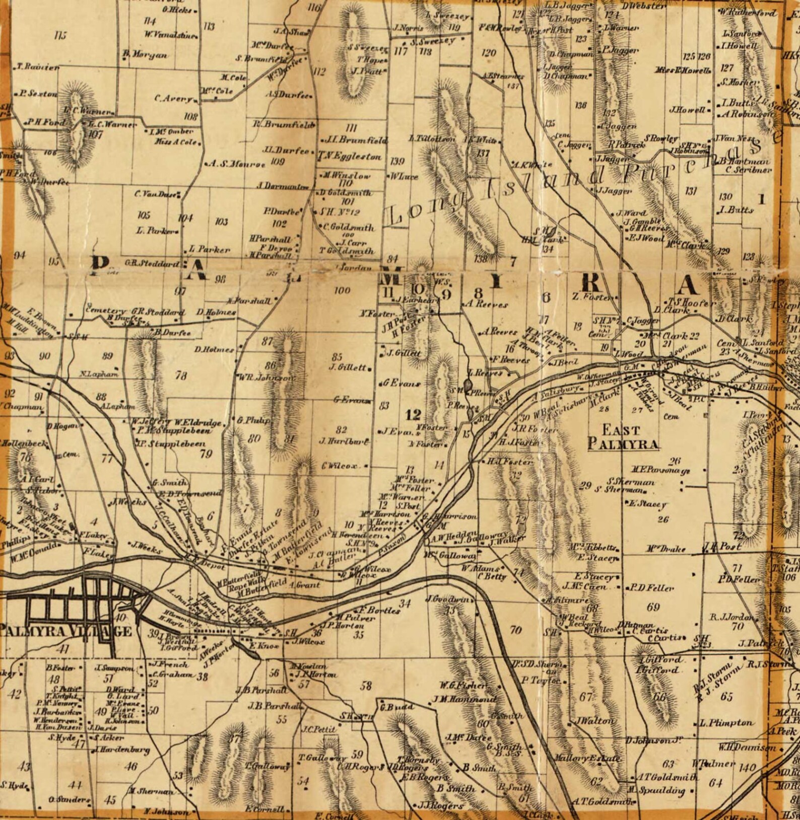 Wayne County New York 1858 Old Wall Map Reprint With Etsy