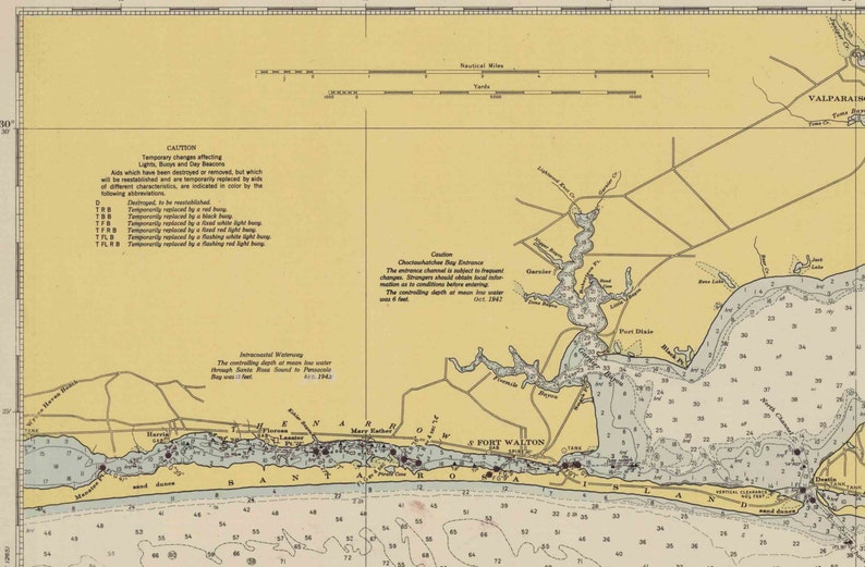 Choctawhatchee Bay 1943 Ocean City Freeport Moreno Point Etsy