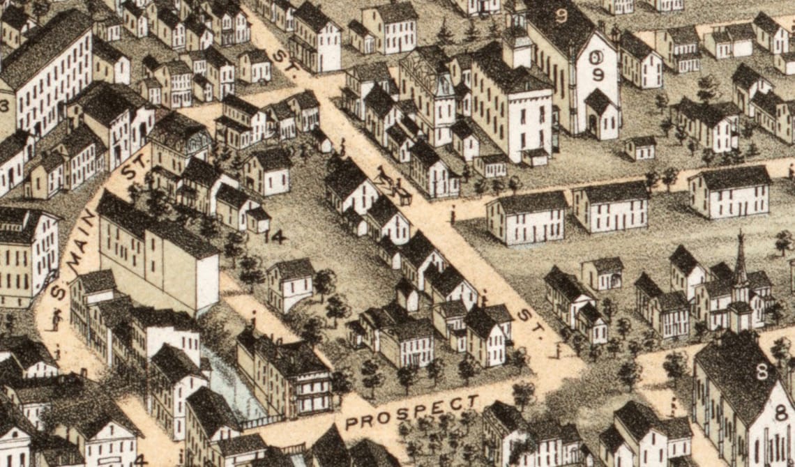 Thompsonville Connecticut 1878 Birds Eye View CT Reprint Etsy Italia