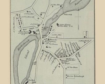 Stuyvesant Falls 1873  CUSTOM Old Map Homeowner names Reprint Columbia Co Beers Atlas New York