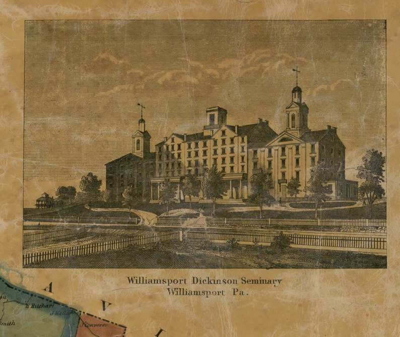 County Pennsylvania 1861 Wall Map With Homeowner Etsy