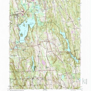 May include: A topographic map of Litchfield, Connecticut, showing the area around North and South Lakes. The map includes contour lines, elevation points, and various geographic features. The map is printed on a white background with brown lines and text.