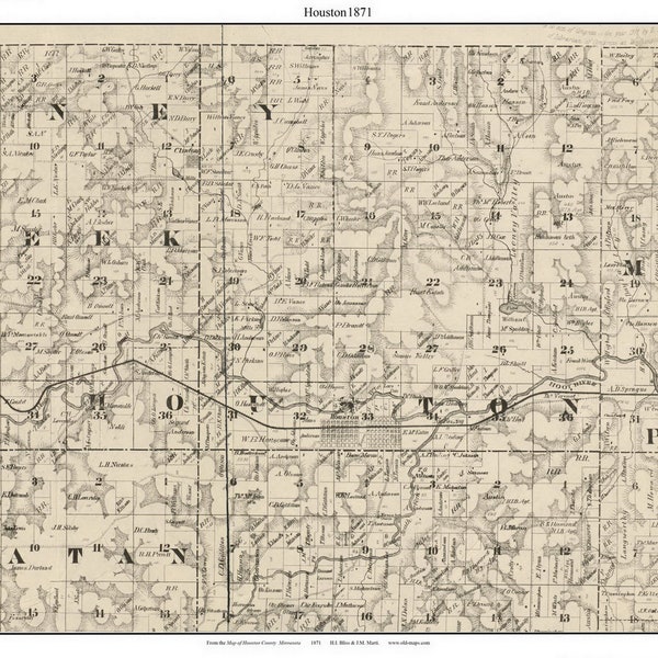Houston Map With Names Etsy