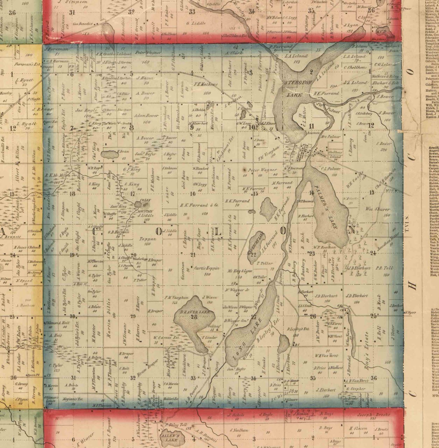 St. Joseph County Michigan 1858 Old Wall Map Reprint With Etsy