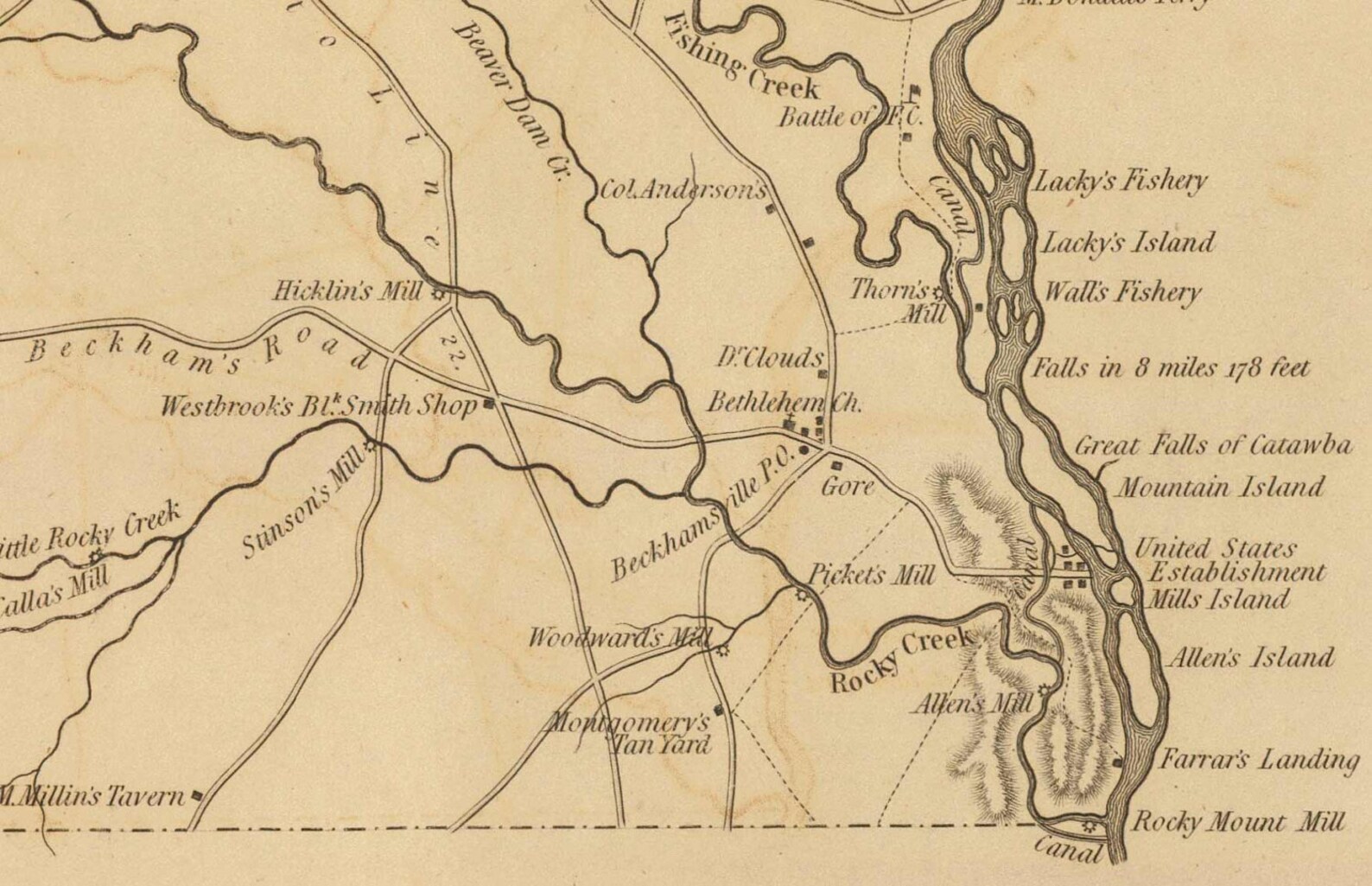 Chester District South Carolina 1825 County Wall Map Etsy