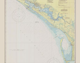 St Joseph & St Andrew Bays  - 1943 Panama City West Bay Cape San Blas Florida -  Nautical Map - 80000 AT Chart 1263 - Reprint