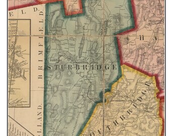 Map Of Sturbridge Ma Sturbridge Ma Map - Etsy