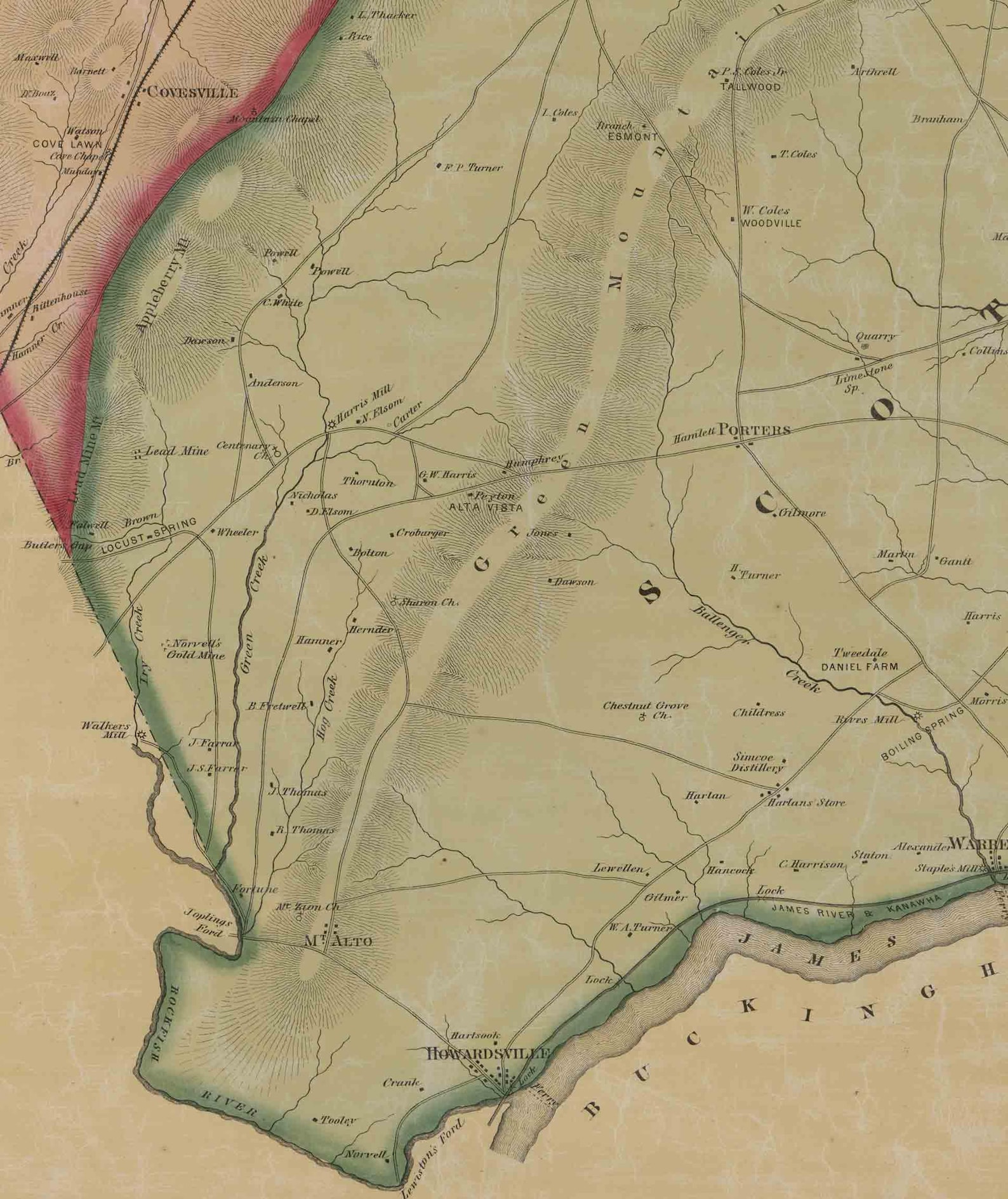 Albemarle County Virginia 1875 Old Wall Map With Homeowner Etsy