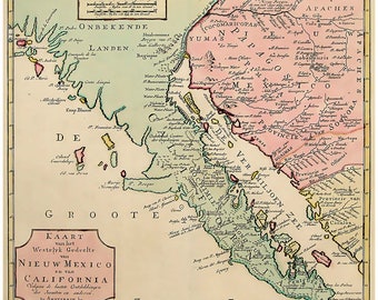 California 1770 Map  Tirion   Reprint State