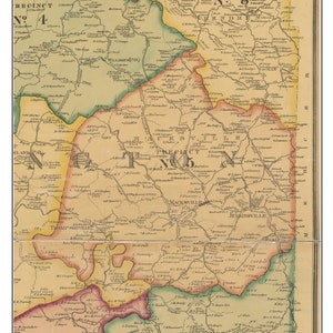 Precinct 5 Macksville  1877 Old Town Map with Homeowner Names Kentucky Washington County - Reprint Genealogy Mar-Wash TM