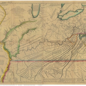 Western Parts of Virginia, Pennsylvania, Maryland and North Carolina 1778 Map V1 Northeast NotNE USA Regional