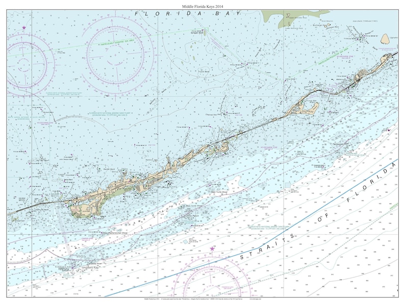 Centre Florida Keys 2014 - Nautical Map Florida - Tailor made Print - 1:80000 - Reprint image regarding Printable Map of Florida Keys named Center Florida Keys 2014 - Nautical Map Florida - Customized Print - 1:80000 - Reprint