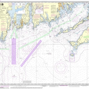 Martha&#39;s Vineyard to Block Island Including Buzzards & Narragansett Bays- 2013 Falmouth Newport Nautical Map- 80000AC Reprint ED- Chart 1210