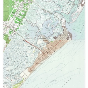 Wildwood Coastal Area 1955 Old Topographic Map USGS  Custom Composite Reprint New Jersey 19
