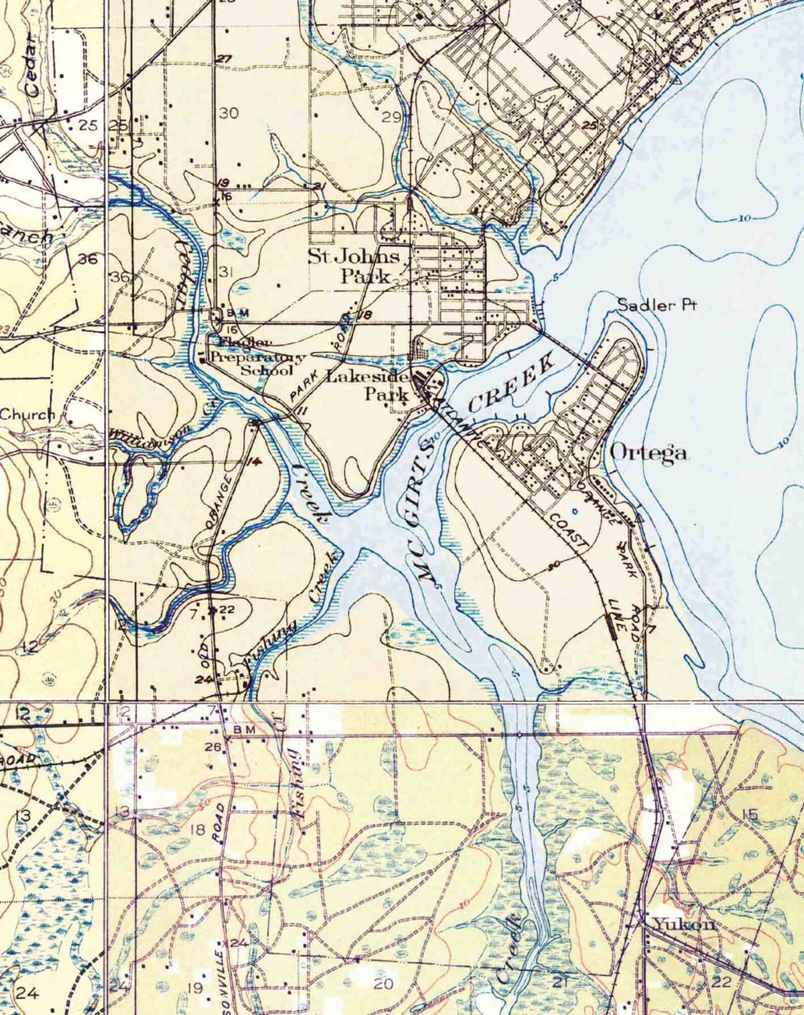 Jacksonville 1918 Old Topo Map Florida A Composite Made From Etsy