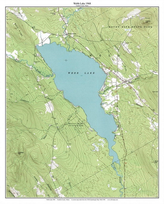 Web Lake Map Webb Lake 1968 Old Topographic Map USGS 7x7 Custom Composite Reprint ...