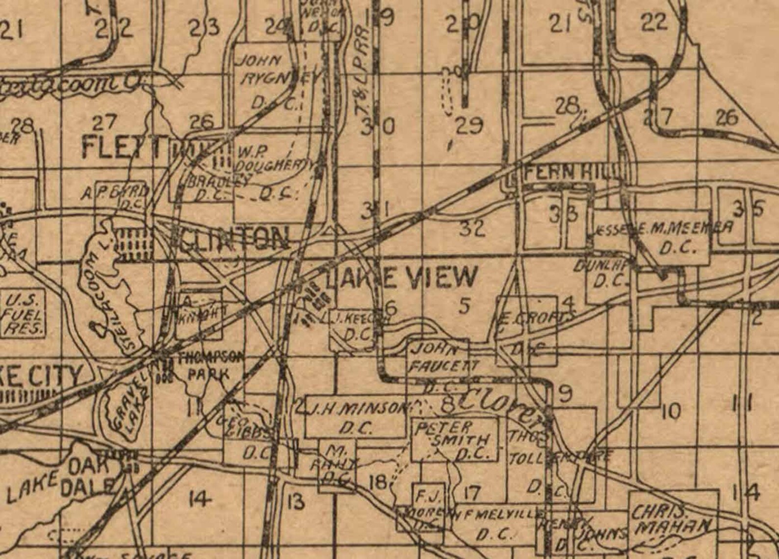 Pierce County Washington 1890 Land Owners Names Old Map Etsy