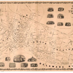 Trenton, New Jersey, 1849, Old City Map Reprint