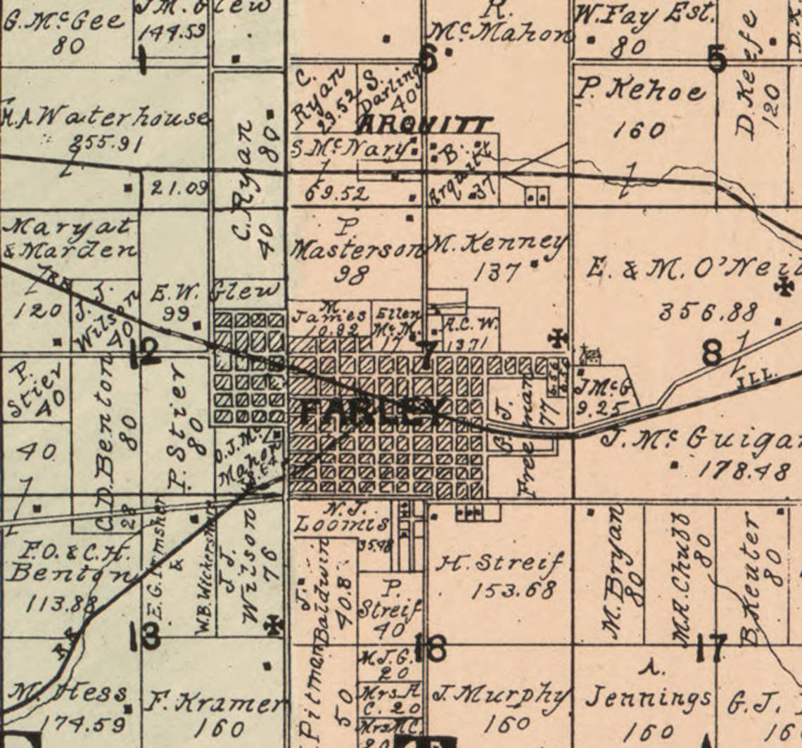 Dubuque County Iowa 1900 Old Wall Map with Landowner Names Etsy