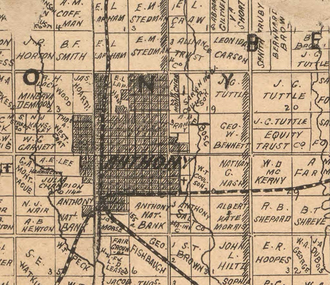 Harper County Kansas 1893 Old Wall Map Reprint Landowner Etsy
