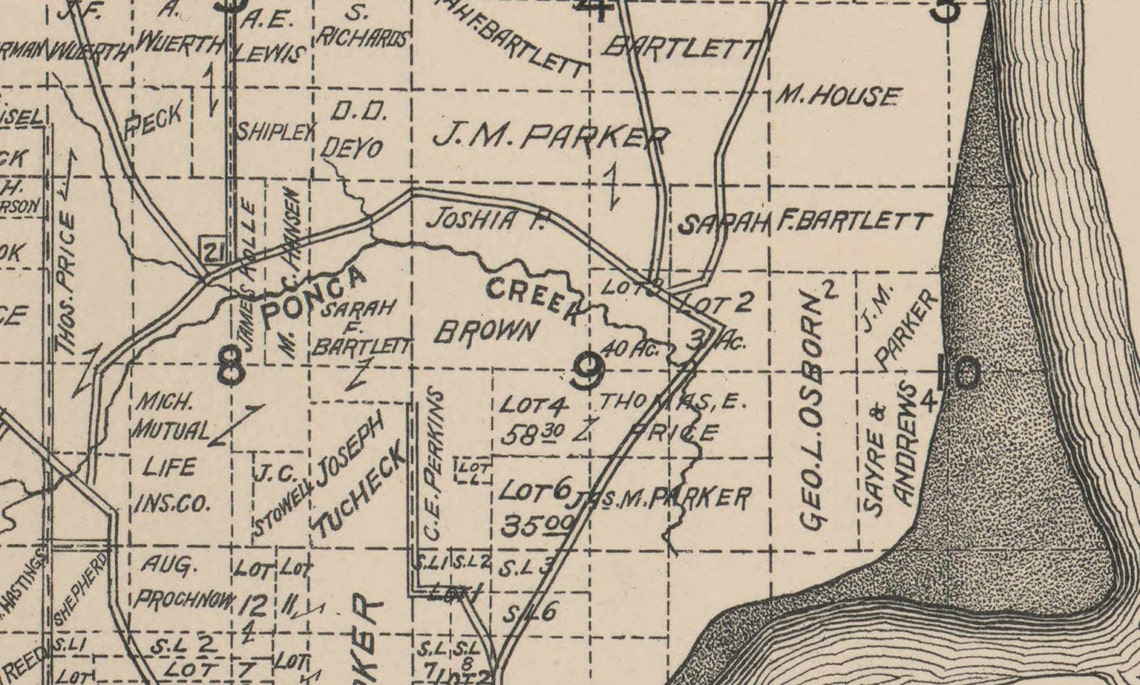 Douglas County Nebraska 1900 Old Wall Map Reprint With Etsy