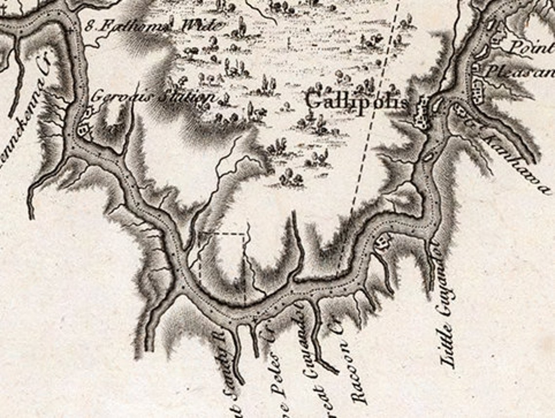 Ohio 1795 Course of the Ohio River Map by Tardieu State Etsy
