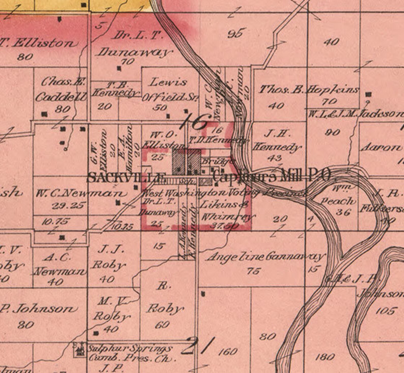 Cedar County Missouri 1897 Old Wall Map With Landowner & Etsy