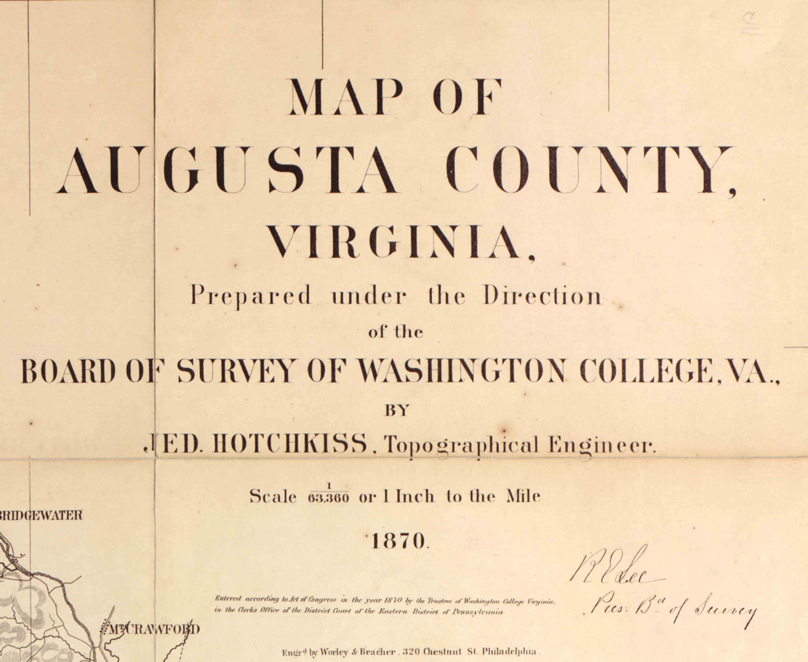 Augusta County Virginia 1870 Old Wall Map With Homeowner Etsy