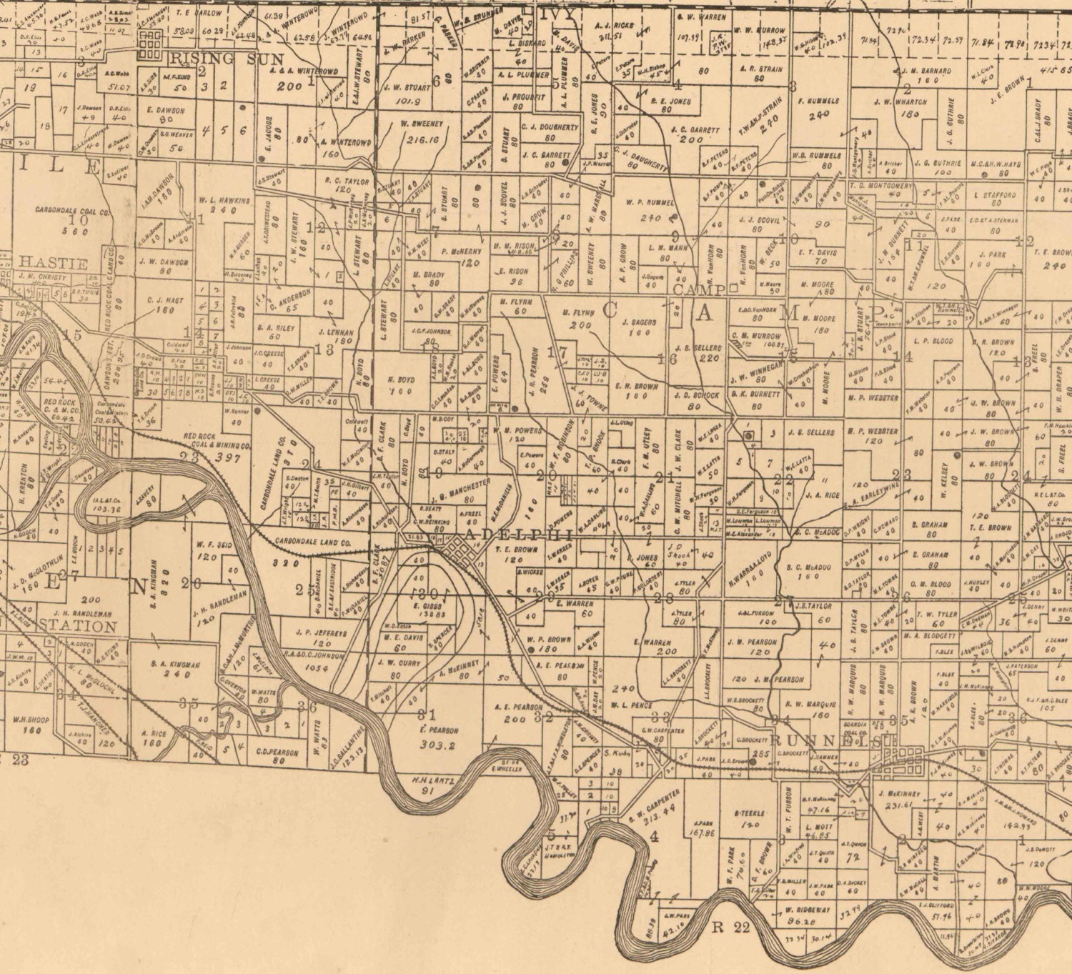 Polk County Iowa 1895 Old Wall Map with Landowner Names Farm Etsy