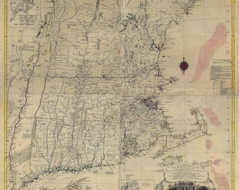 New England - 1776 Old Map Reprint - Lotter BW - NE Maps