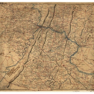 Berkeley County & parts of neighboring counties Map  1864  West Virginia, Virginia - Old Wall Map  with Homeowner names - Genealogy  Reprint
