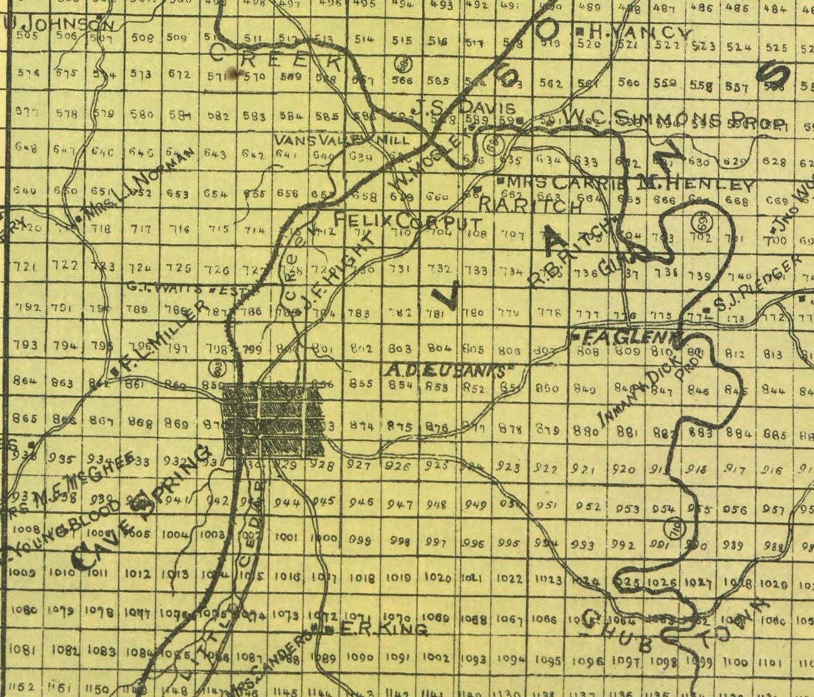 Floyd County Old 1895 Map Wall Map With Homeowner Etsy