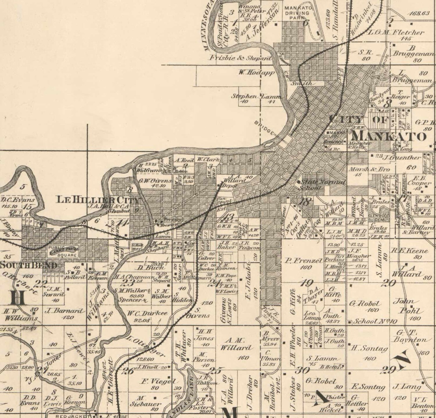 Blue Earth County Minnesota 1879 Old Wall Map Reprint With Etsy