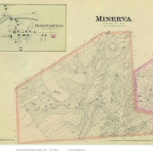 Minerva, New York 1876 Map - Custom Reprint -  Essex Co NY Atlas