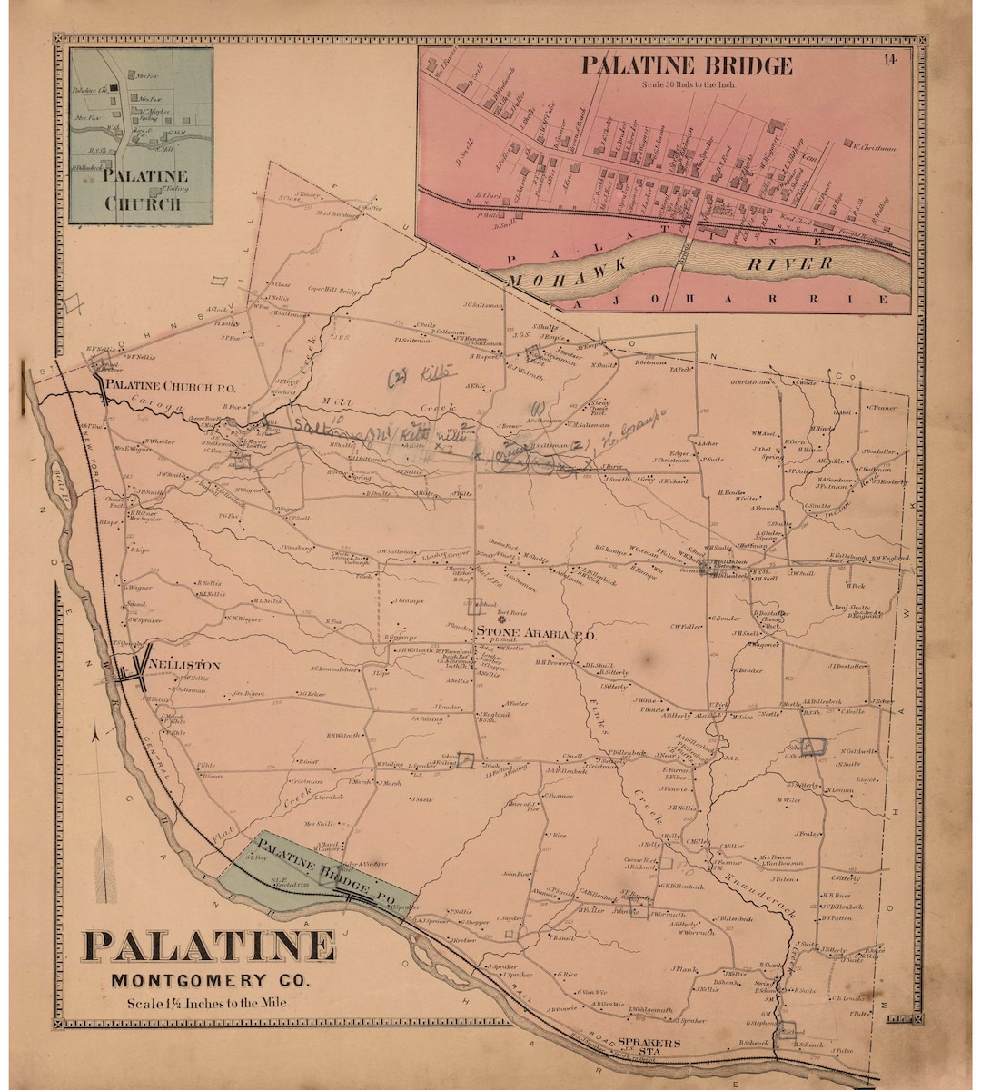 Palatine 1868 Montgomery & Fulton Counties New York Old Etsy