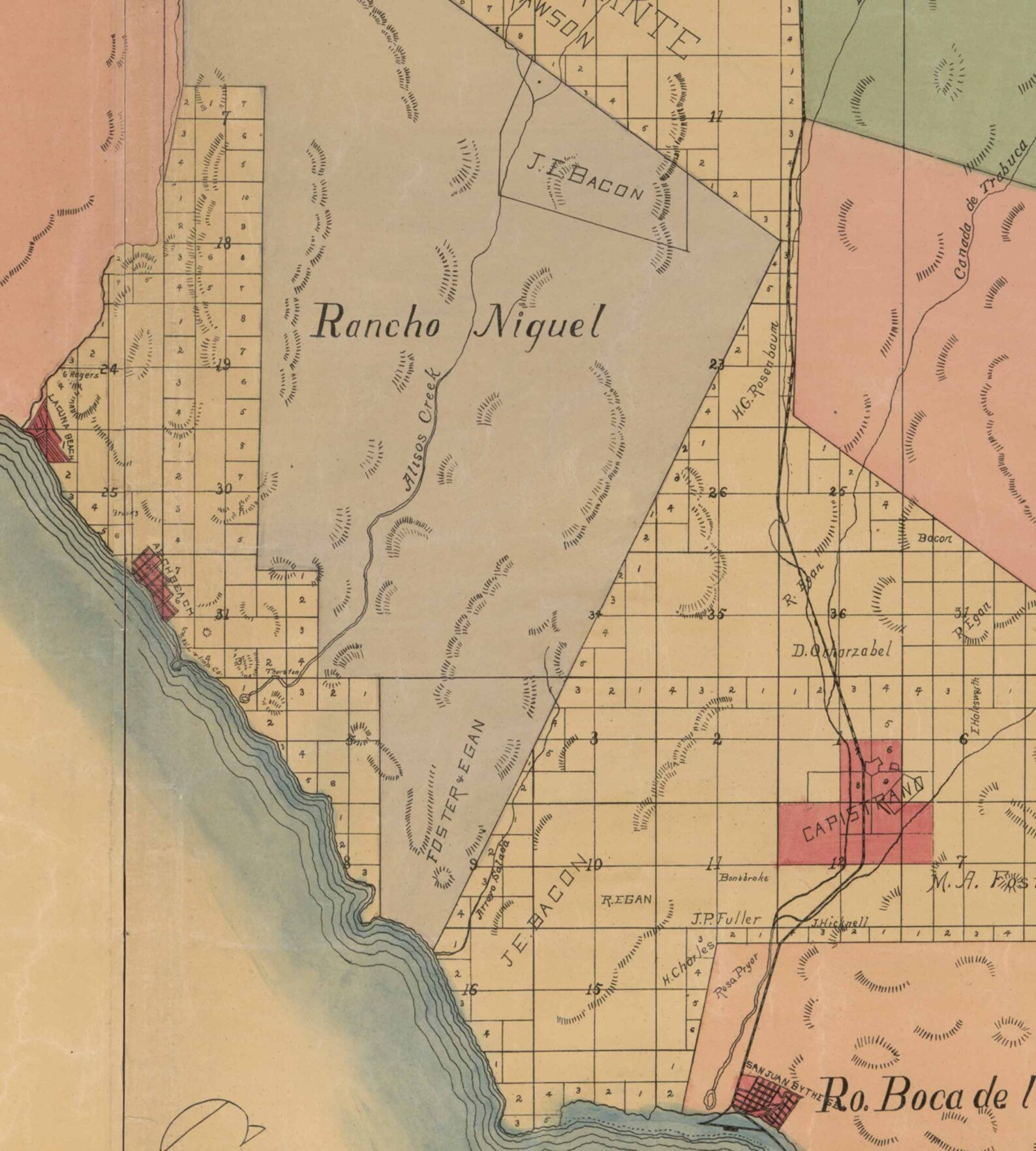 Orange County California 1889 Old Wall Map Reprint with Etsy