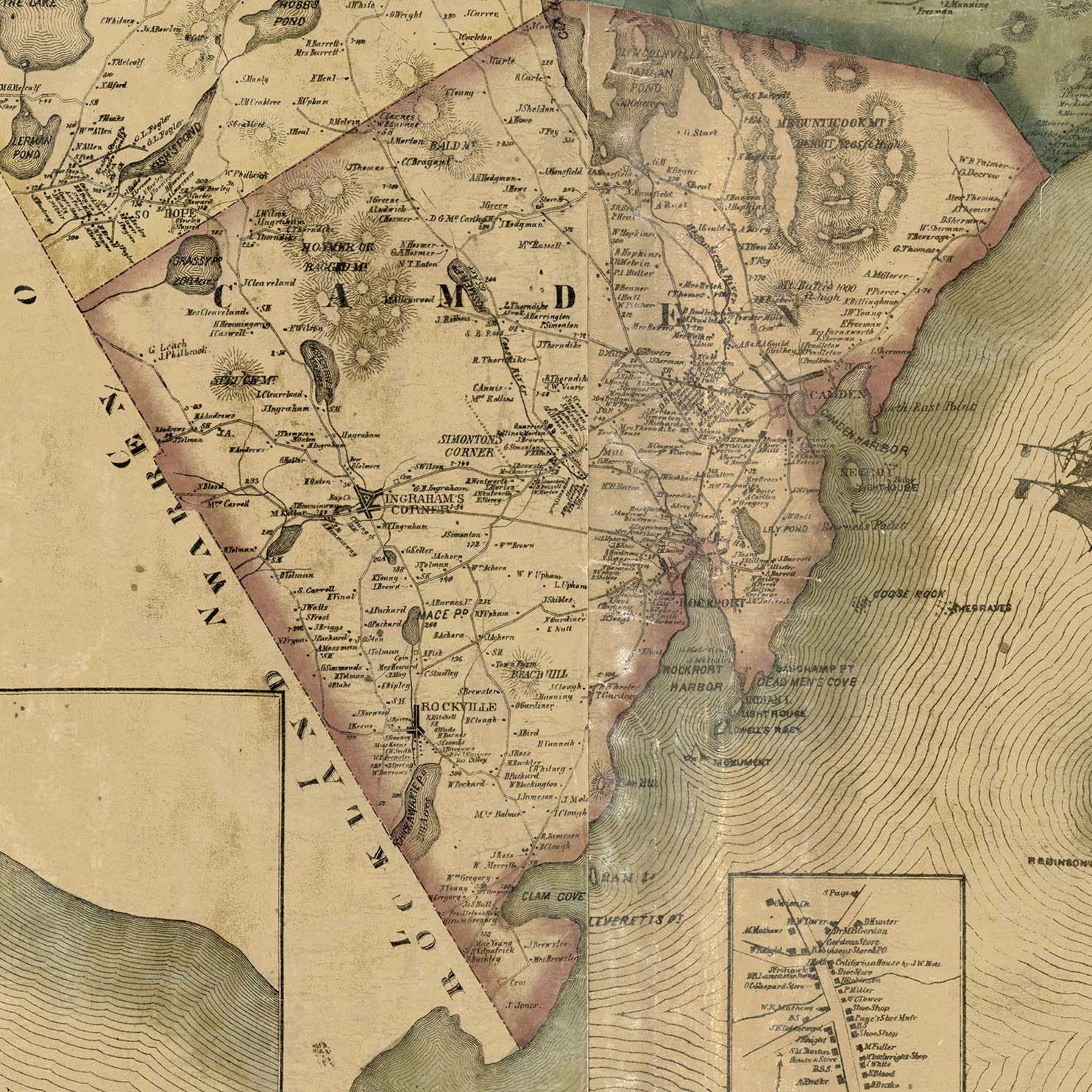 Home Decor Reprint Genealogy Waldo County ME TM Prospect 1859 Old Town