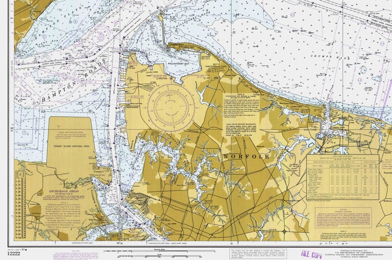 Cape Charles to Norfolk Harbor Chesapeake Bay 1983 Etsy