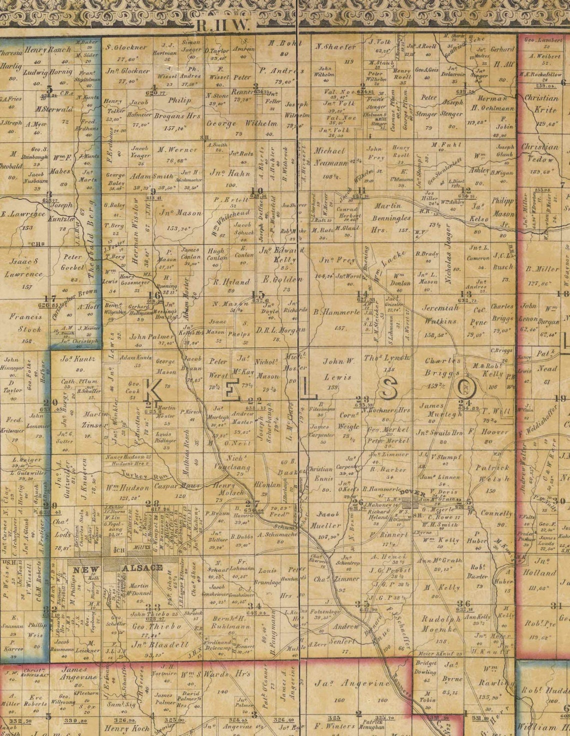 Dearborn County Indiana 1860 Old Wall Map Reprint With - Etsy