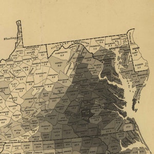 Southern States Census Map 1861 Slave Population Density United States Reprint USA Regional Southeast image 3