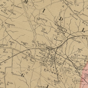 Chesterfield County Virginia 1888 Old Wall Map With Homeowner Names ...
