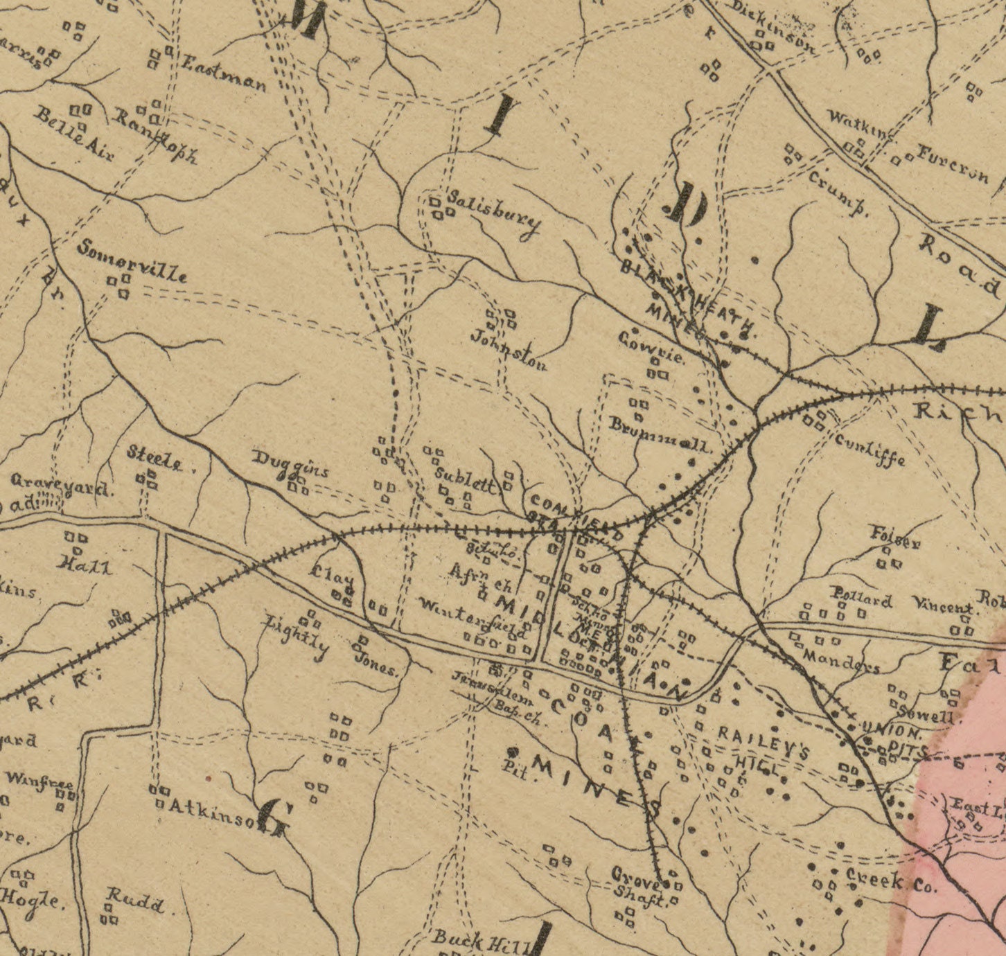 Chesterfield County Virginia 1888 Old Wall Map With Homeowner Etsy