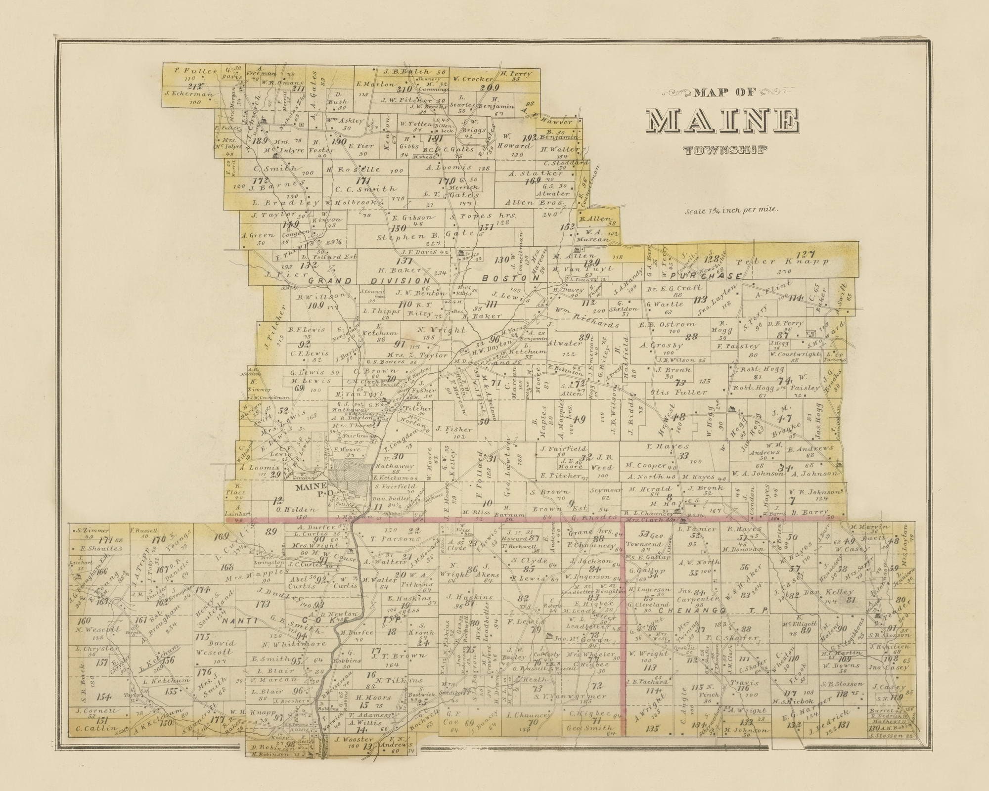 Maine Township 1876 Old Town Map Reprint Broome Co New Etsy Maine Township 1876 Old Town Map Reprint Broome Co New Etsy