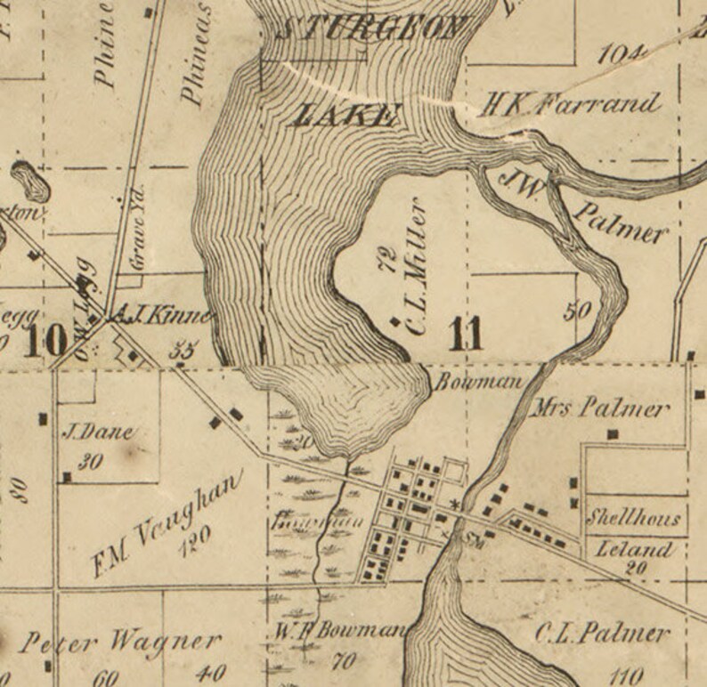 St. Joseph County Michigan 1858 Old Wall Map Reprint With Etsy