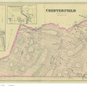 Chesterfield New York 1876 Map - Reprint - Essex Co NY Atlas