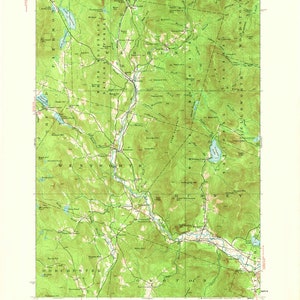 May include: A vintage topographic map of the New Hampshire area, featuring detailed contour lines, water bodies, and place names. The map is printed in shades of green, brown, and white, with text indicating the United States Department of the Interior and the State of New Hampshire.