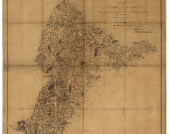 May include: A vintage map of Culpeper and Madison Counties, Virginia, created by the Chief Engineer's Office, U.S. Army. The map is printed on aged paper and shows roads, rivers, and other geographical features.