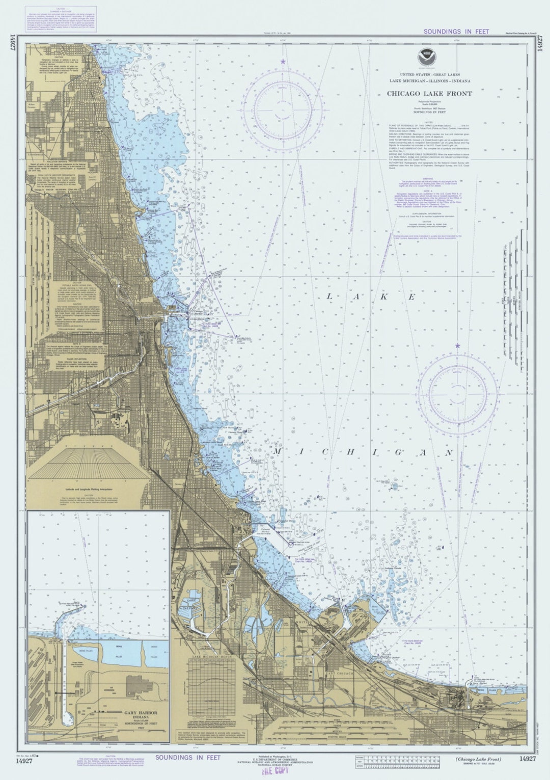 Chicago Lake Front 1983 Nautical Map